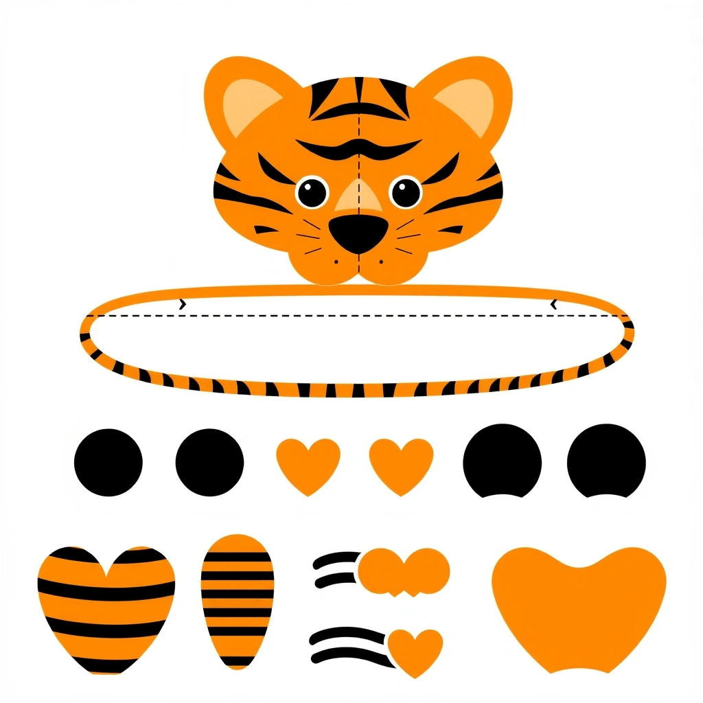 Szablon opaski tygrysa (do druku i wycinania) - Szablony - Dzień Tygrysa