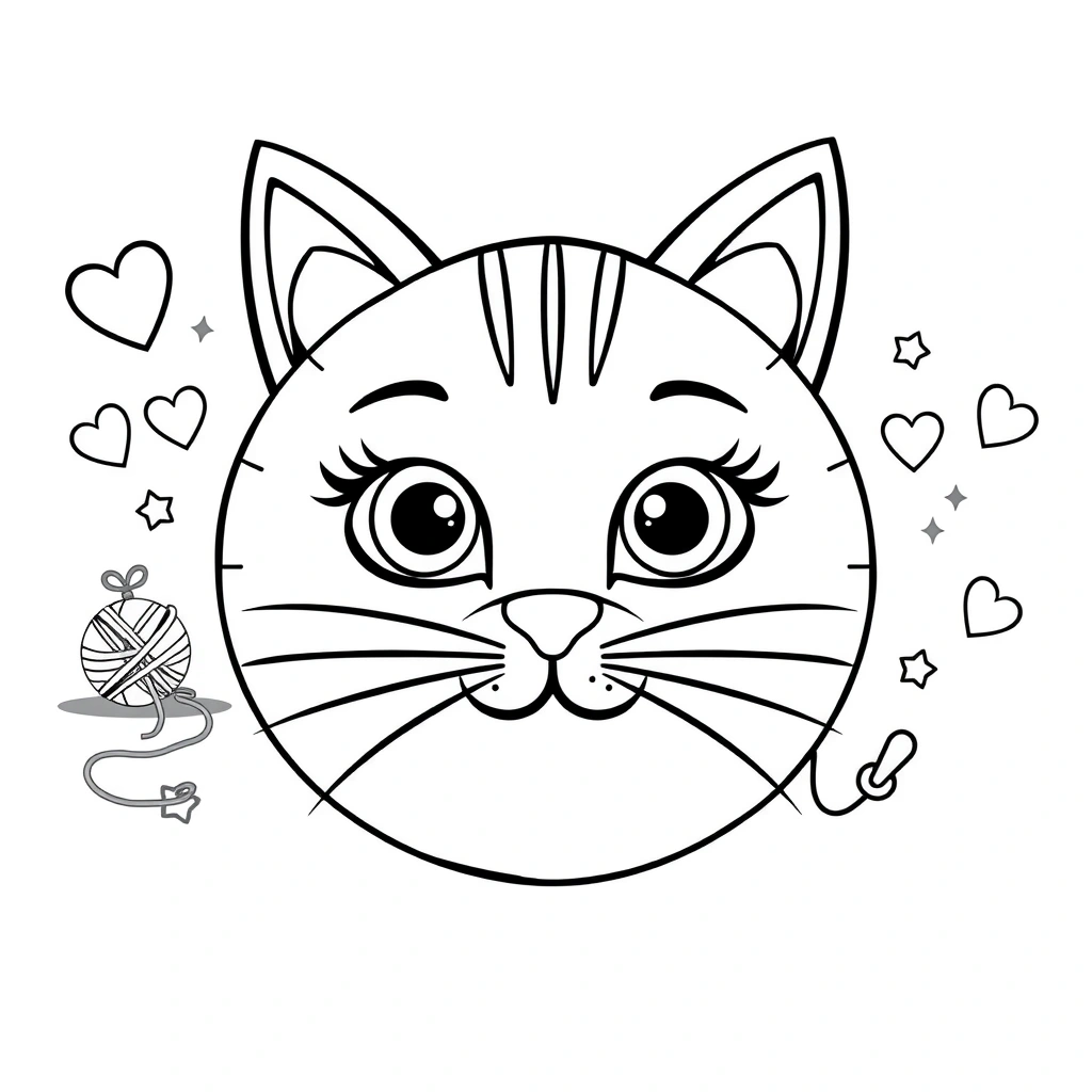 Kolorowanka — maska kota - Kolorowanki - Dzień Kota