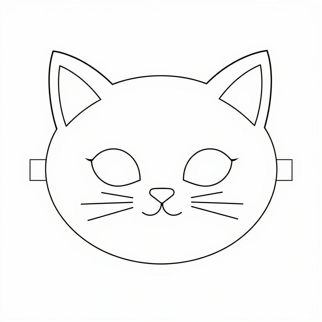 Szablon maski kota (kontur do druku) - Szablony - Dzień Kota