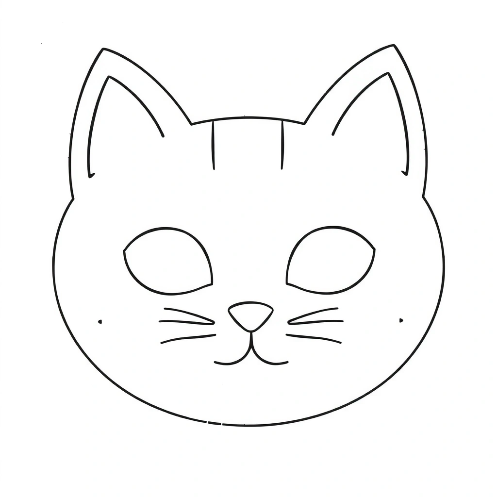 Szablon maski kota (kontur do druku) - Szablony - Dzień Kota