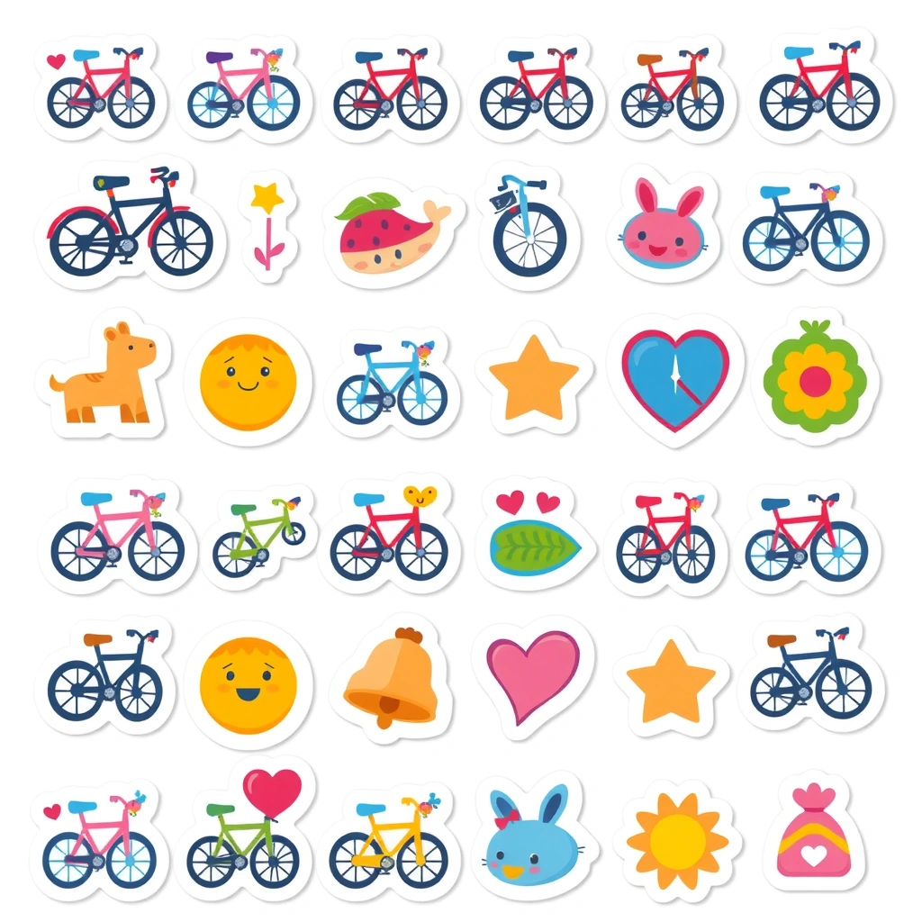 Arkusz naklejek — nagrody rowerowe - Materiały - Dzień Roweru