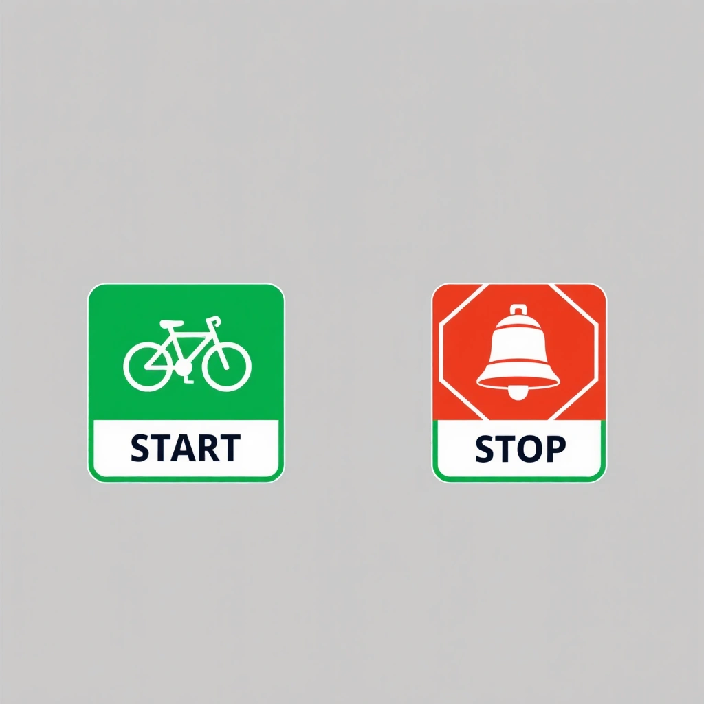 Karty START/STOP do gry z dzwoneczkiem - Szablony - Dzień Roweru
