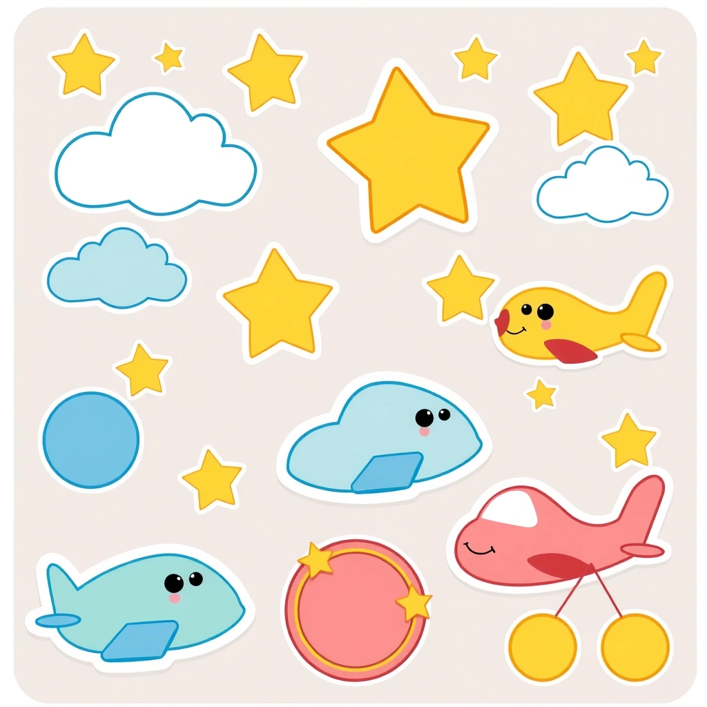 Arkusz dużych naklejek / elementów do dekoracji - Szablony - Dzień Lotnictwa