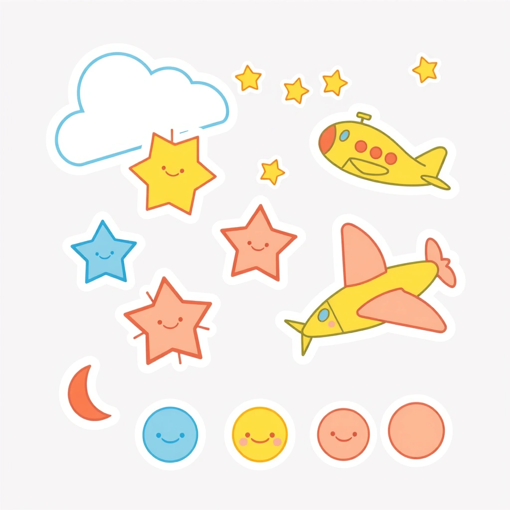 Arkusz dużych naklejek / elementów do dekoracji - Szablony - Dzień Lotnictwa