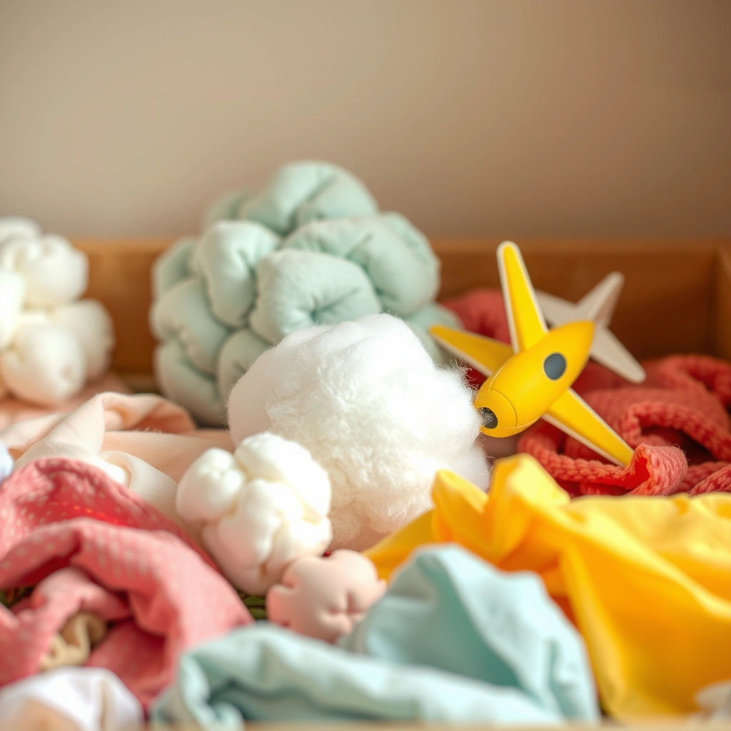 Zdjęcie skrzynki sensorycznej 'Chmury i pasażerowie' - Materiały - Dzień Lotnictwa