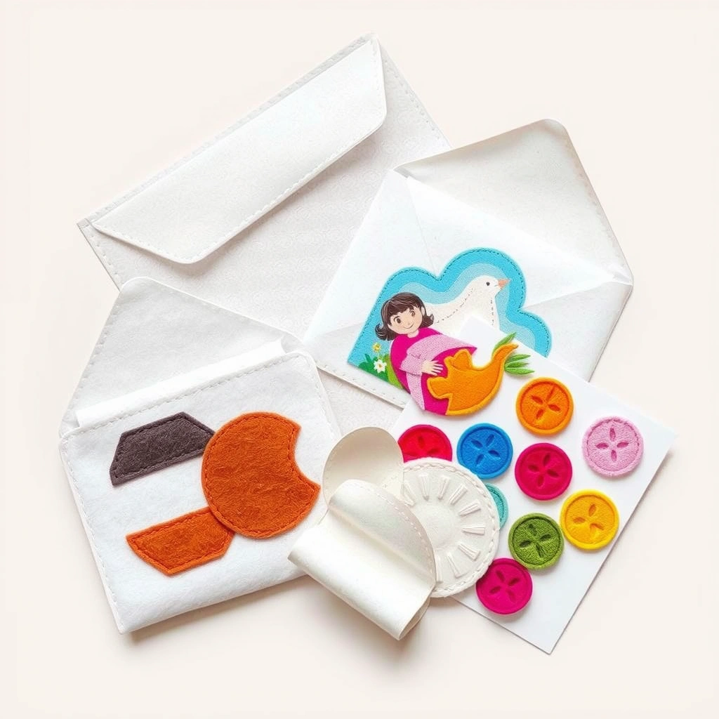 Zdjęcie referencyjne: materiały sensoryczne (folia bąbelkowa, filcowe koperty) - Materiały - Dzień Listonosza