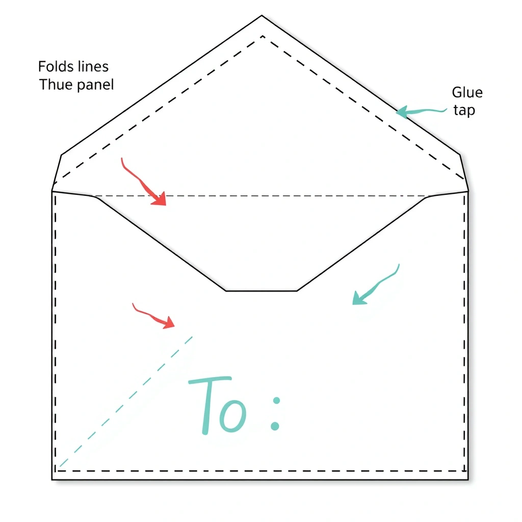 Szablon koperty do wydrukowania i złożenia - Szablony - Dzień Znaczka Pocztowego