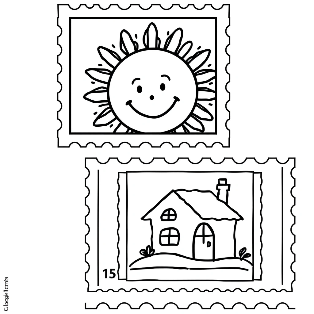 Zeszyt do kolorowania — znaczek - Kolorowanki - Dzień Znaczka Pocztowego