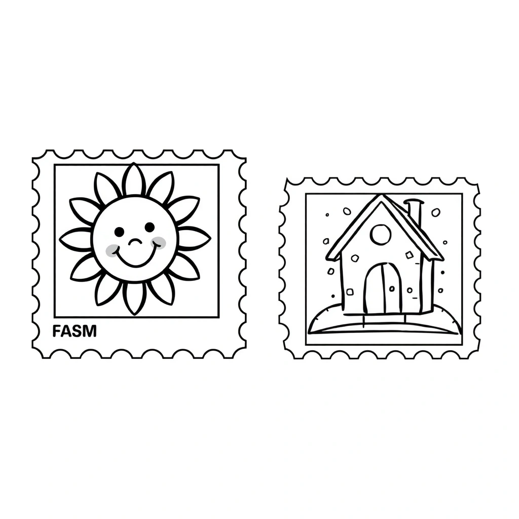 Zeszyt do kolorowania — znaczek - Kolorowanki - Dzień Znaczka Pocztowego