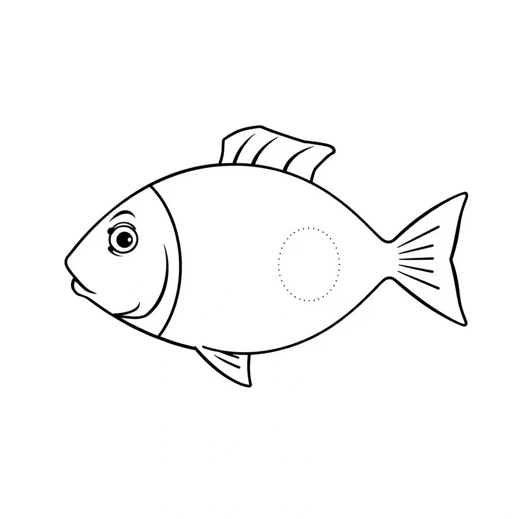 Kontur ryby do naklejania łusek - Szablony - Dzień Ryby