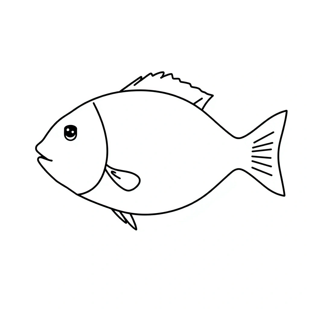Kontur ryby do naklejania łusek - Szablony - Dzień Ryby