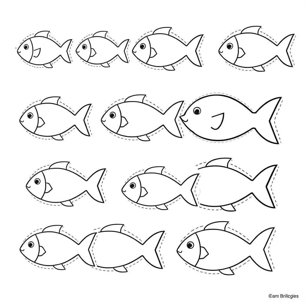 Szablony rybek do wycięcia - Szablony - Dzień Ryby
