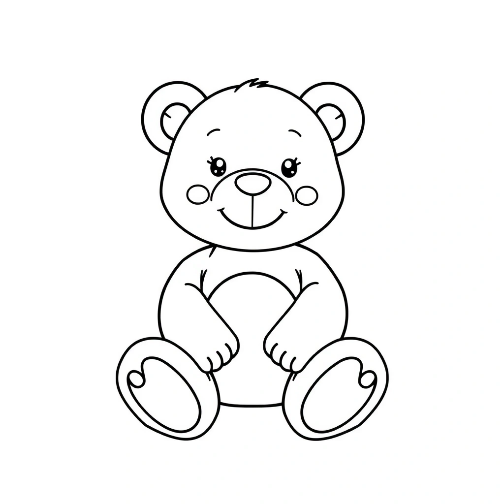 Kolorowanka — Pluszowy miś dla malowania - Kolorowanki - Dzień Pluszowego Misia (USA)