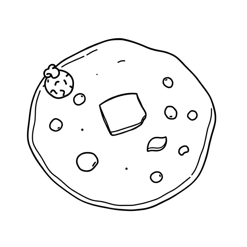 Kolorowanka: kontur naleśnika - Kolorowanki - Dzień Naleśnika