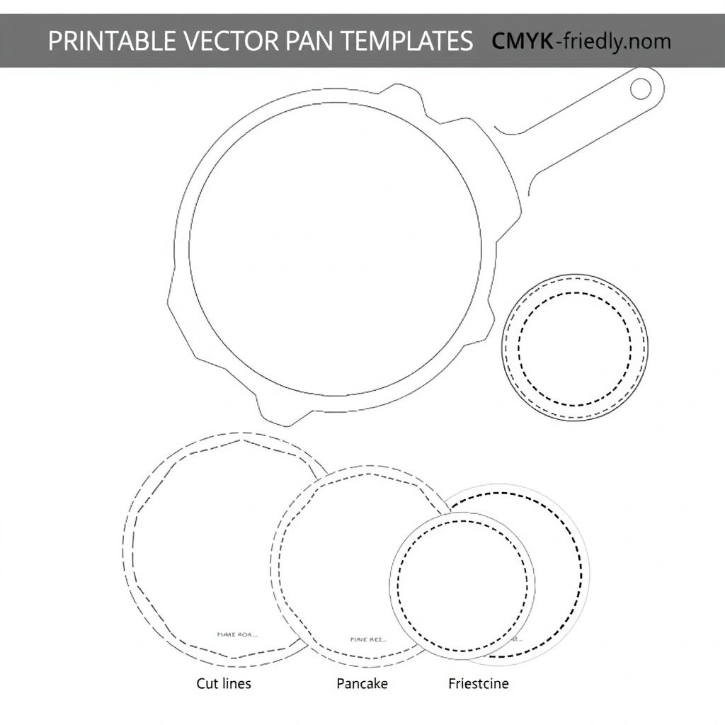 Szablony: tekturowa patelnia i krążki (template) - Szablony - Dzień Naleśnika
