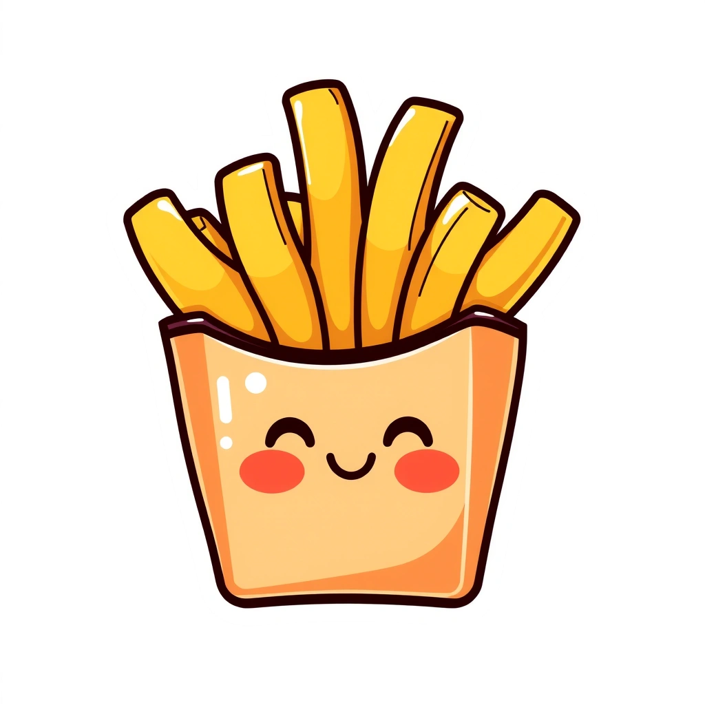 Naklejka nagrody: uśmiechnięta frytka - Materiały - Dzień Frytek