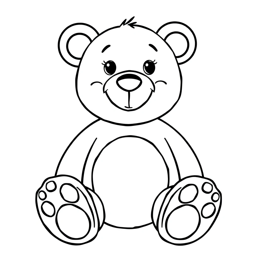 Kolorowanka: prosty misiek - Kolorowanki - Dzień Pluszaka