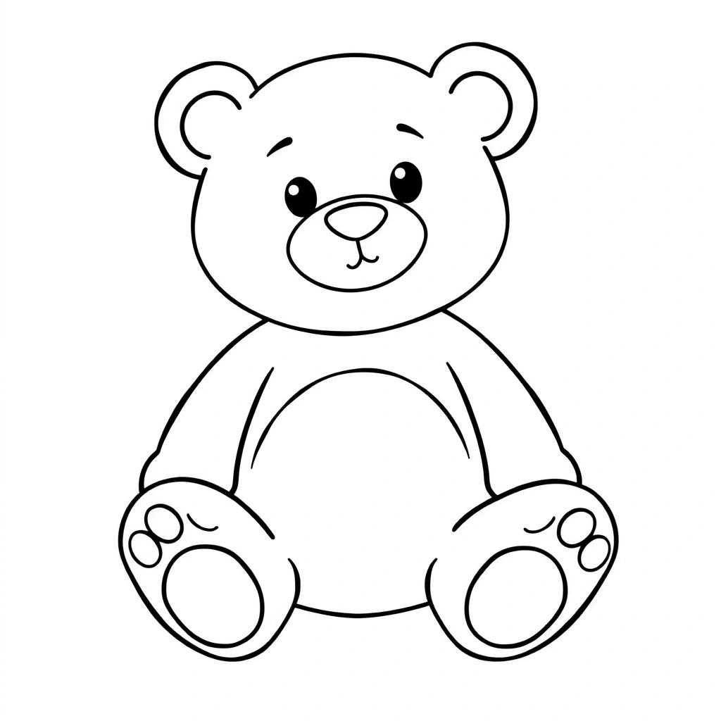 Kolorowanka: prosty misiek - Kolorowanki - Dzień Pluszaka