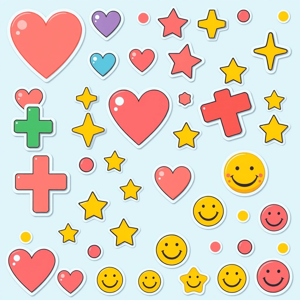 Arkusz naklejek dekoracyjnych do czapeczek - Szablony - Dzień Pielęgniarek