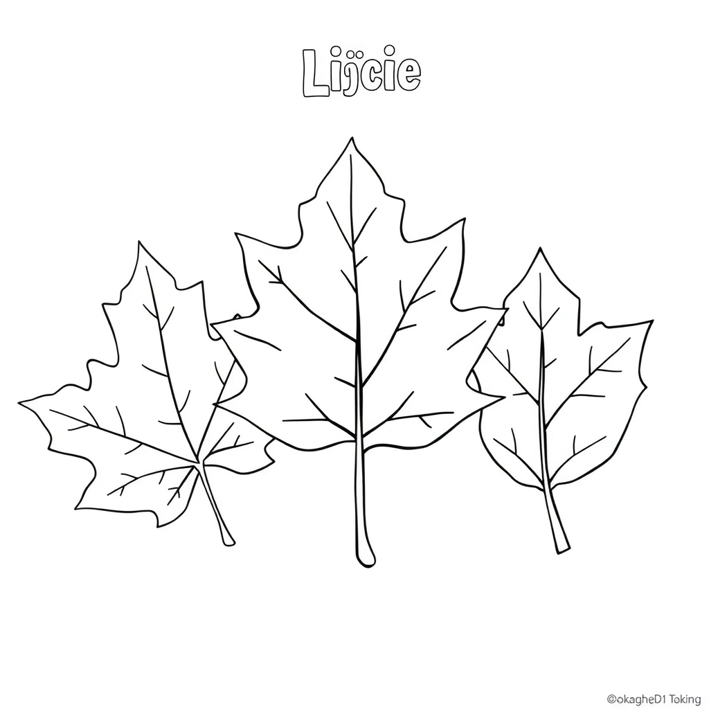 Kolorowanka: kontury liści - Kolorowanki - Pierwszy Dzień Jesieni