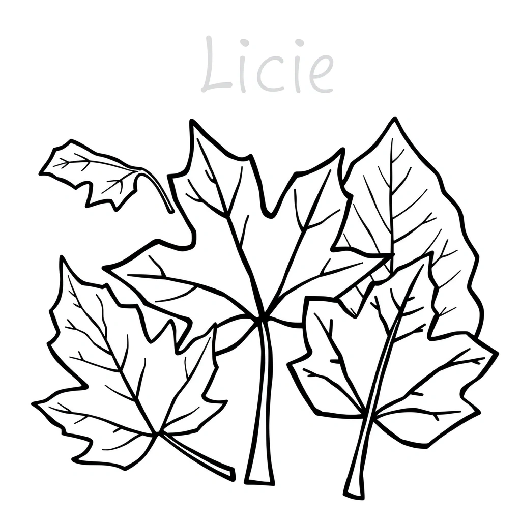 Kolorowanka: kontury liści - Kolorowanki - Pierwszy Dzień Jesieni