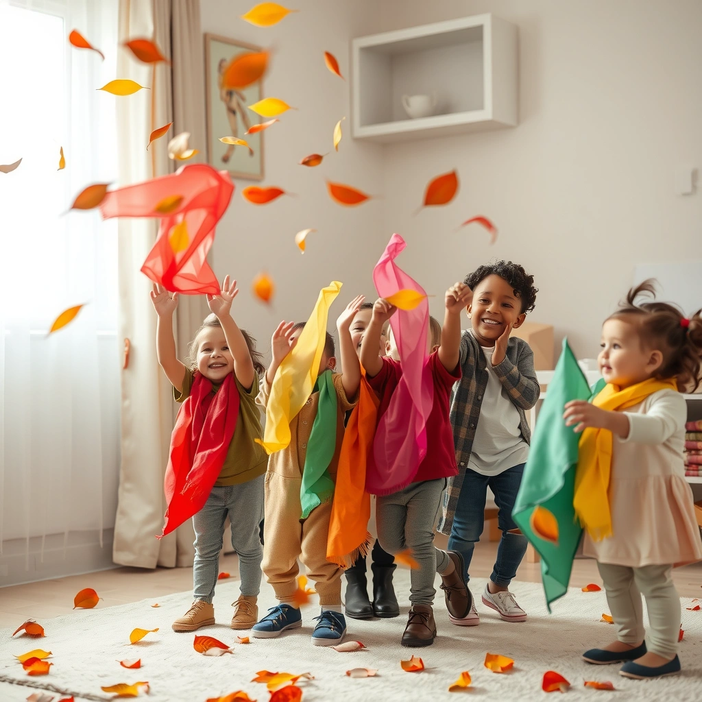 Zabawa 'Spadające liście' — dzieci w ruchu - Materiały - Pierwszy Dzień Jesieni