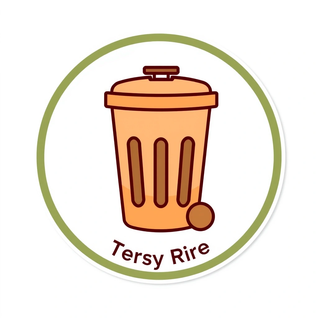 Naklejka: brązowy kosz (Do wyrzucenia) - Szablony - Dzień Ochrony Środowiska