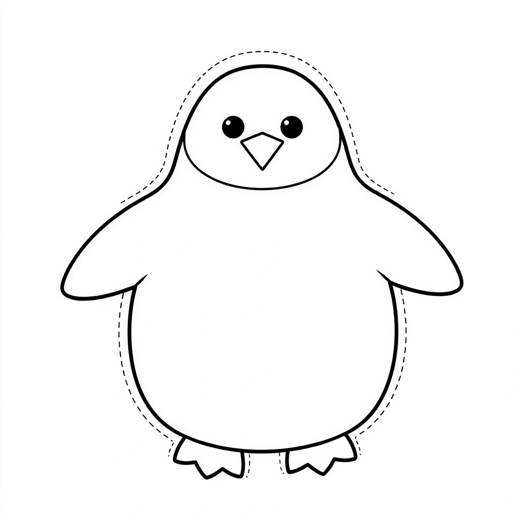 Szablony do wycięcia — elementy pingwina (arkusz A4) - Szablony - Dzień Pingwina