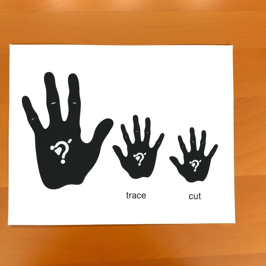 Szablon dłoni do wydruku (kontury) - Szablony - Rozpoczęcie roku szkolnego