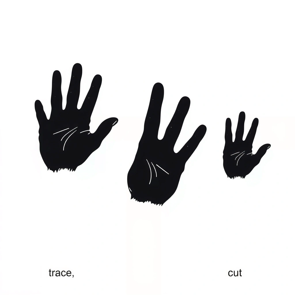 Szablon dłoni do wydruku (kontury) - Szablony - Rozpoczęcie roku szkolnego