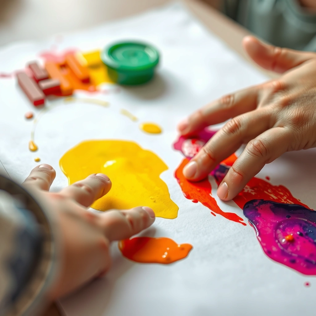 Zbliżenie: odcisk dłoni w farbie - Materiały - Rozpoczęcie roku szkolnego