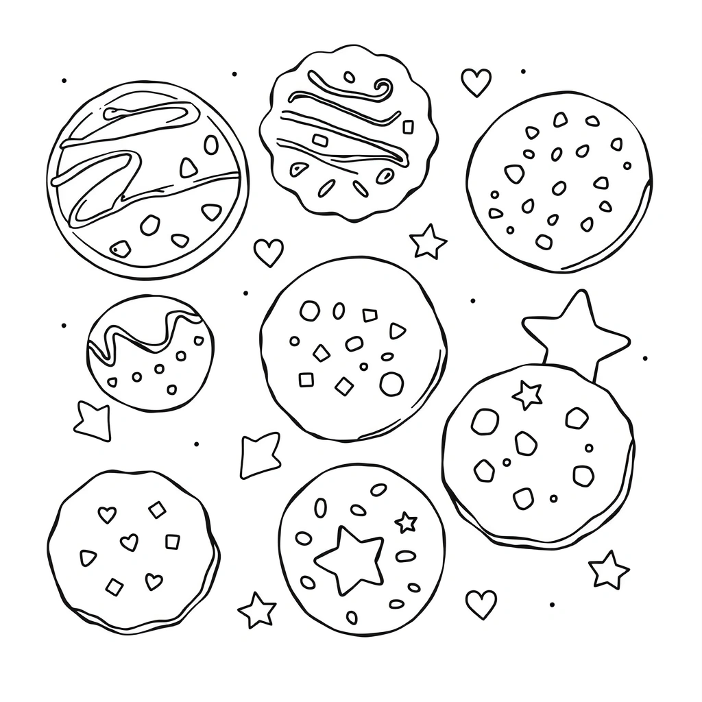 Kolorowanka: dekoruj ciasteczka - Kolorowanki - Dzień Ciasteczek