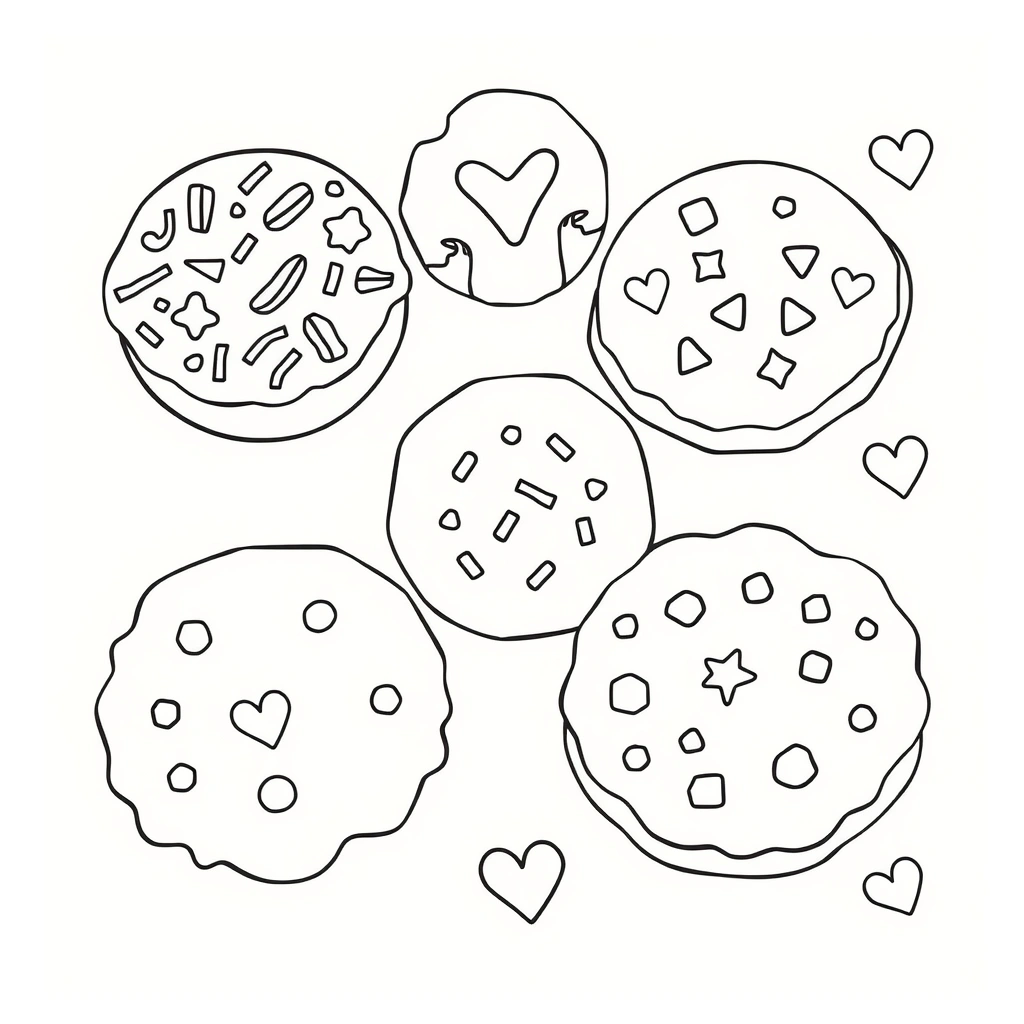 Kolorowanka: dekoruj ciasteczka - Kolorowanki - Dzień Ciasteczek