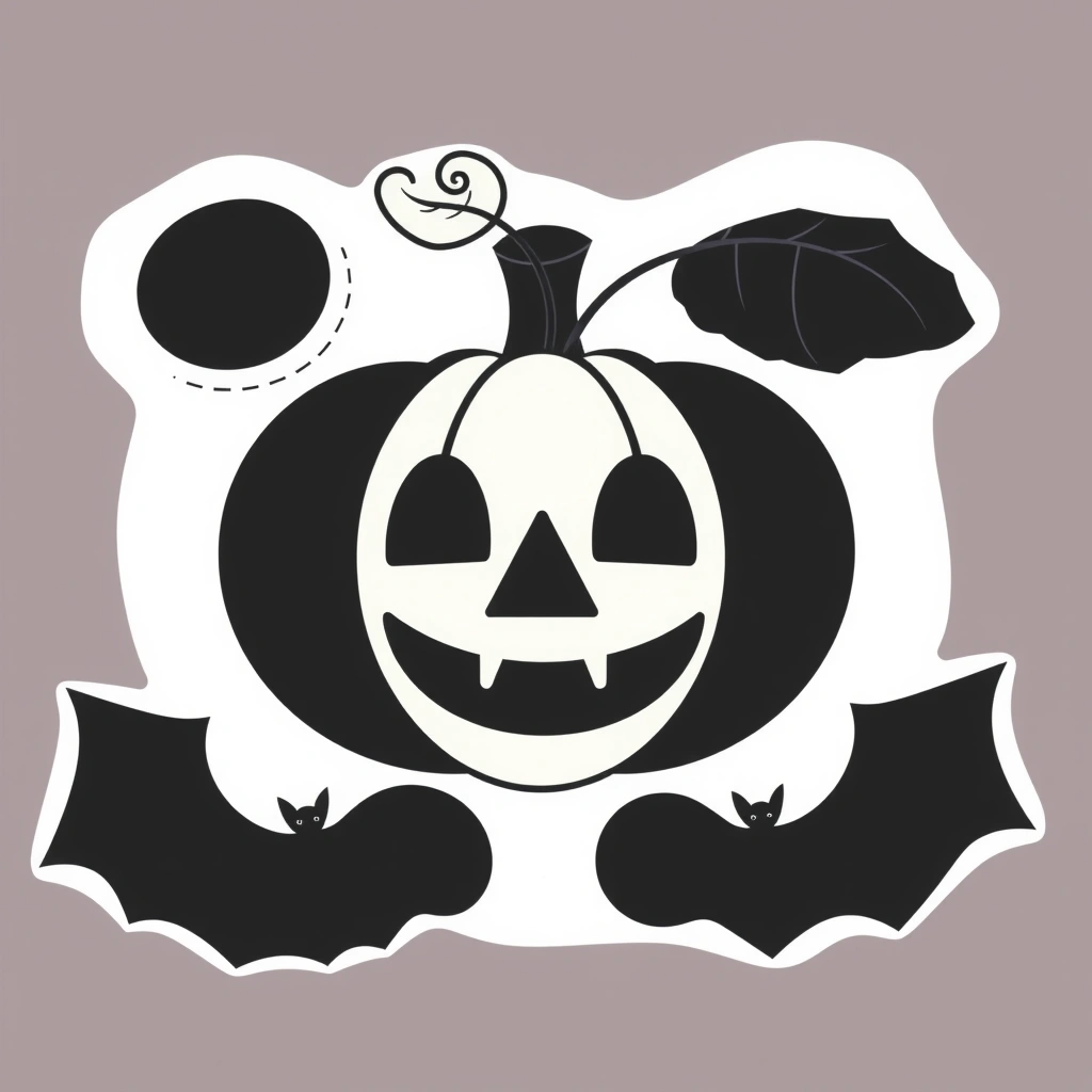 Szablony do wycięcia — twarze dyni i części nietoperza - Szablony - Halloween