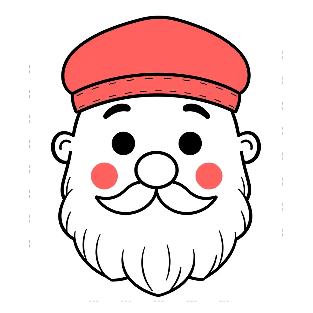 Szablon głowy Mikołaja (A3) - Szablony - Mikołajki