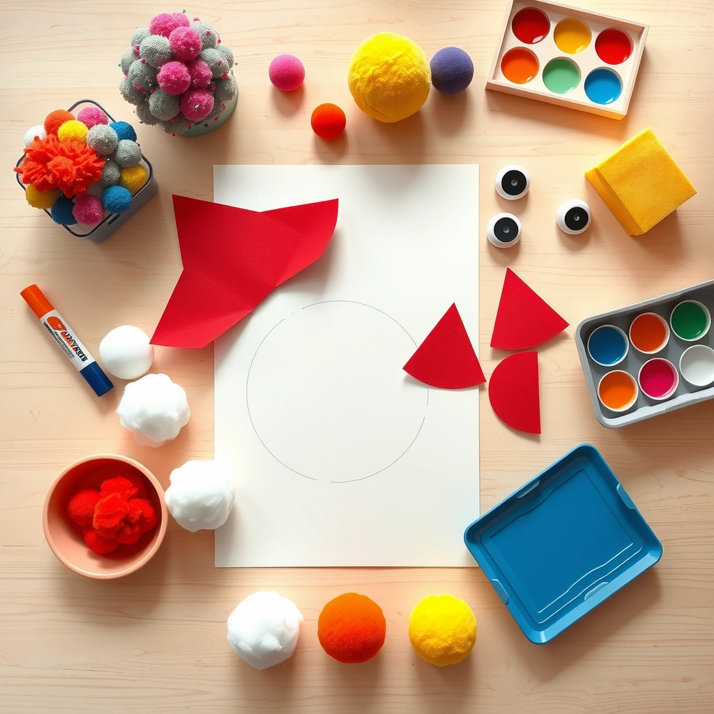 Zdjęcie materiałów — flatlay - Materiały - Mikołajki