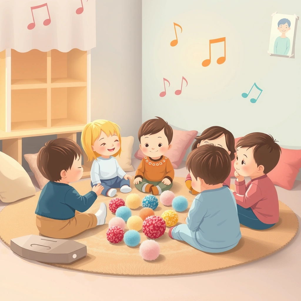 Scenka uspokojenia: dzieci głaszczą pompony - Materiały - Dzień Tabliczki Mnożenia (listopad)