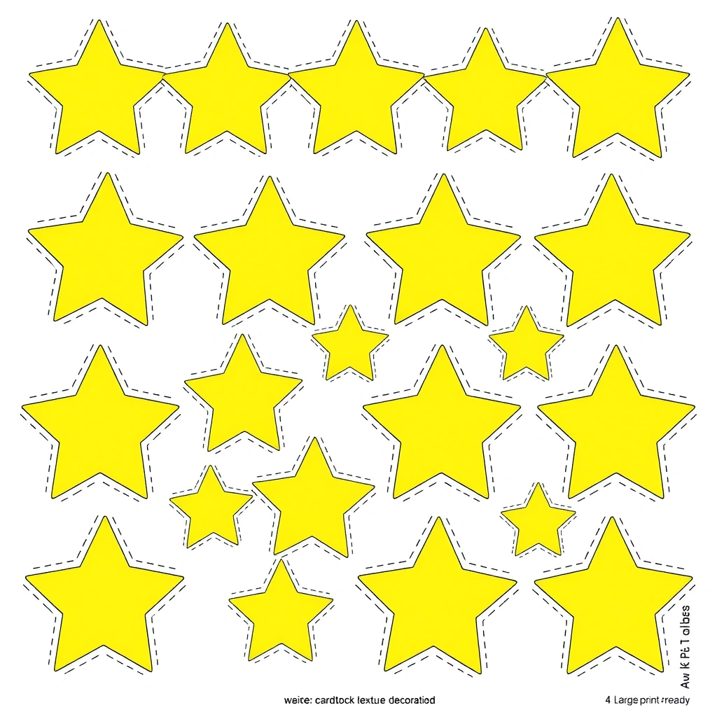 Żółte gwiazdki - szablony do wycięcia - Szablony - Dzień Unii Europejskiej