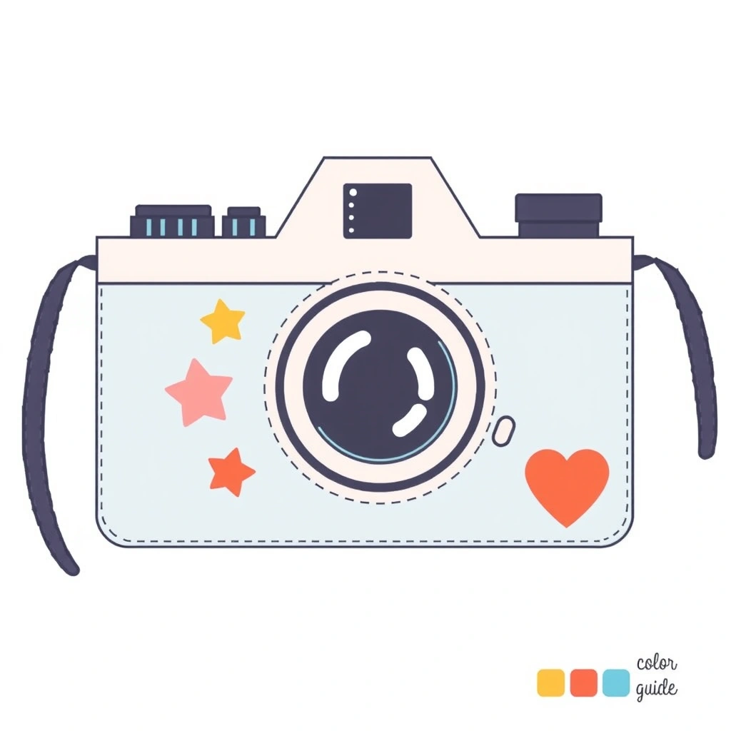 Szablon papierowego aparatu - Szablony - Dzień Fotografii