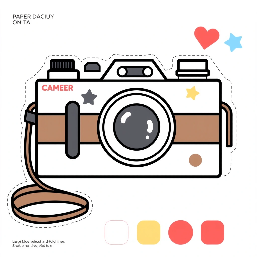 Szablon papierowego aparatu - Szablony - Dzień Fotografii