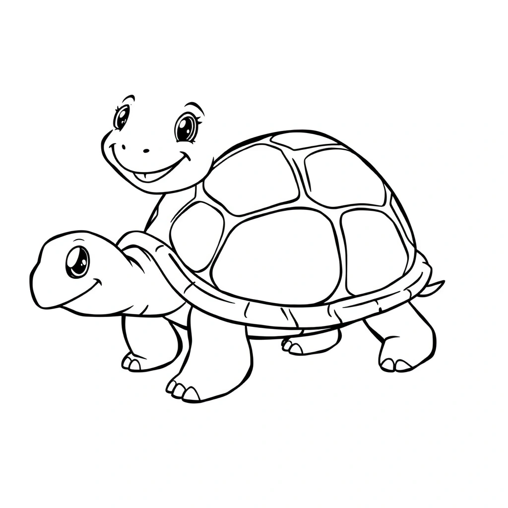 Kolorowanka: uśmiechnięty żółw - Kolorowanki - Dzień Żółwia