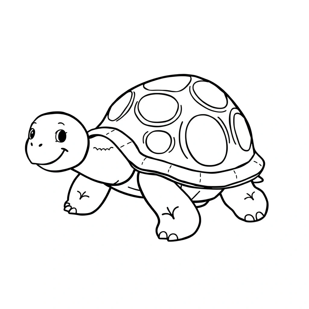 Kolorowanka: uśmiechnięty żółw - Kolorowanki - Dzień Żółwia