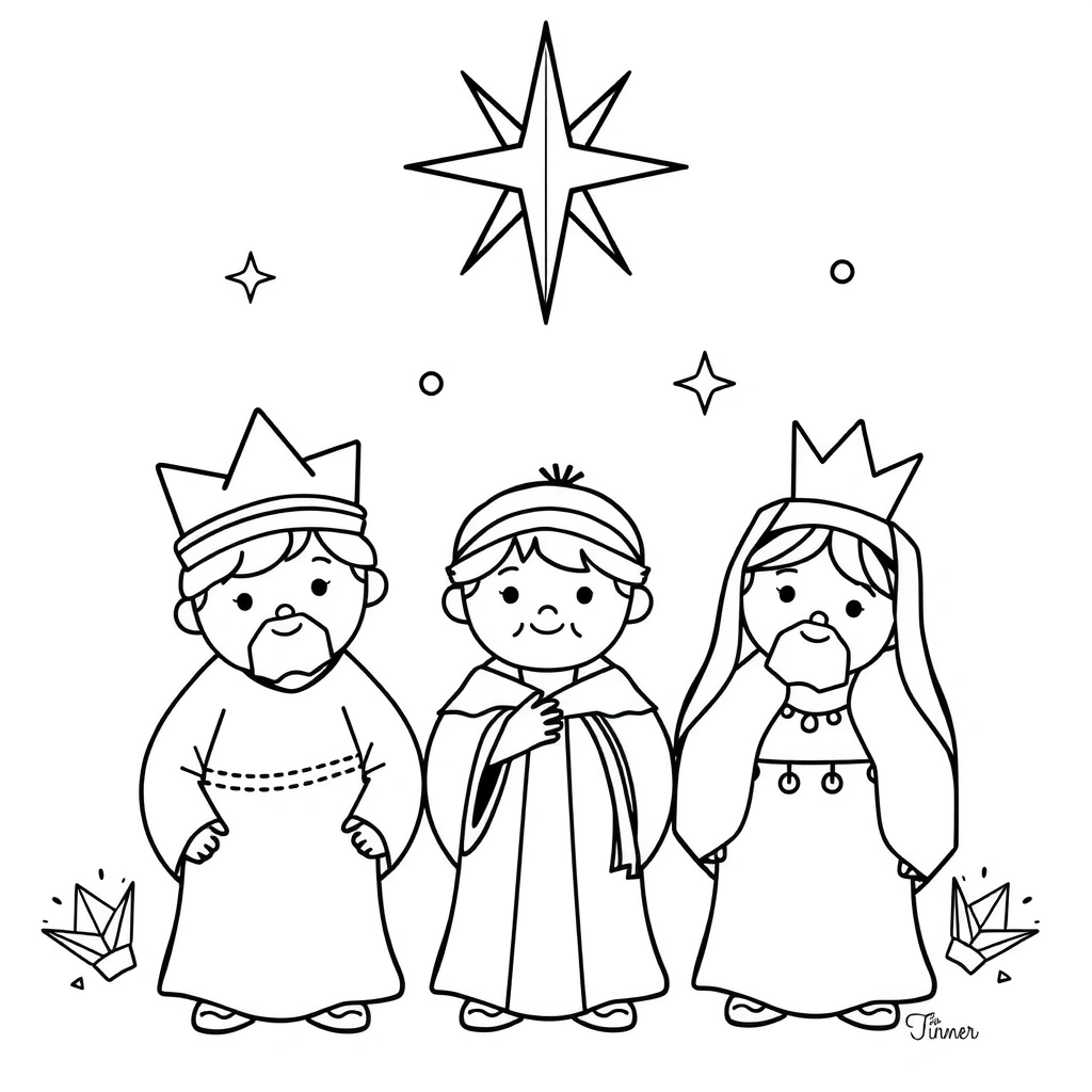 Strona do kolorowania: Trzej Królowie - Kolorowanki - Trzech Króli
