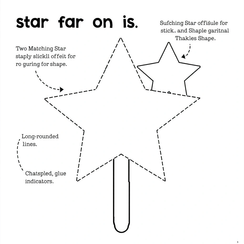 Szablon gwiazdki na patyczku - Szablony - Trzech Króli