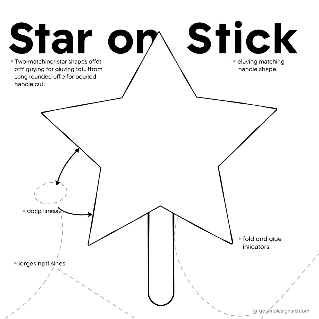 Szablon gwiazdki na patyczku - Szablony - Trzech Króli