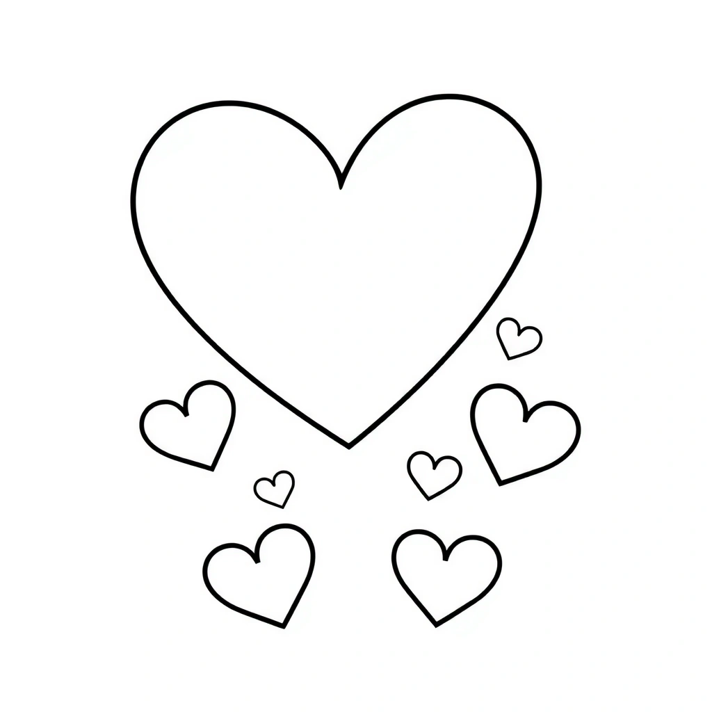 Kolorowanka — Duże serce do stemplowania - Kolorowanki - Walentynki
