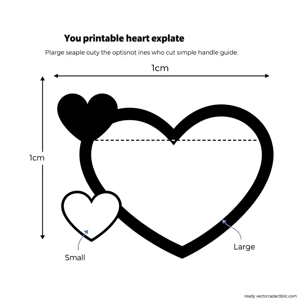 Szablon — Gąbka w kształcie serca (do wydruku) - Szablony - Walentynki