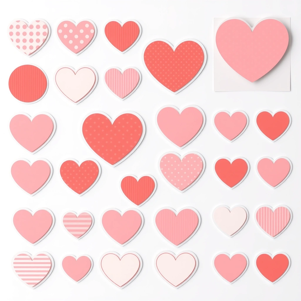 Szablon — Naklejki/pamiątkowe serduszka - Szablony - Walentynki