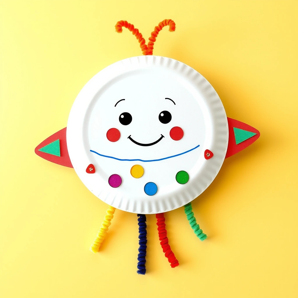 Obrazek: UFO z papierowego talerzyka - Materiały - Dzień UFO