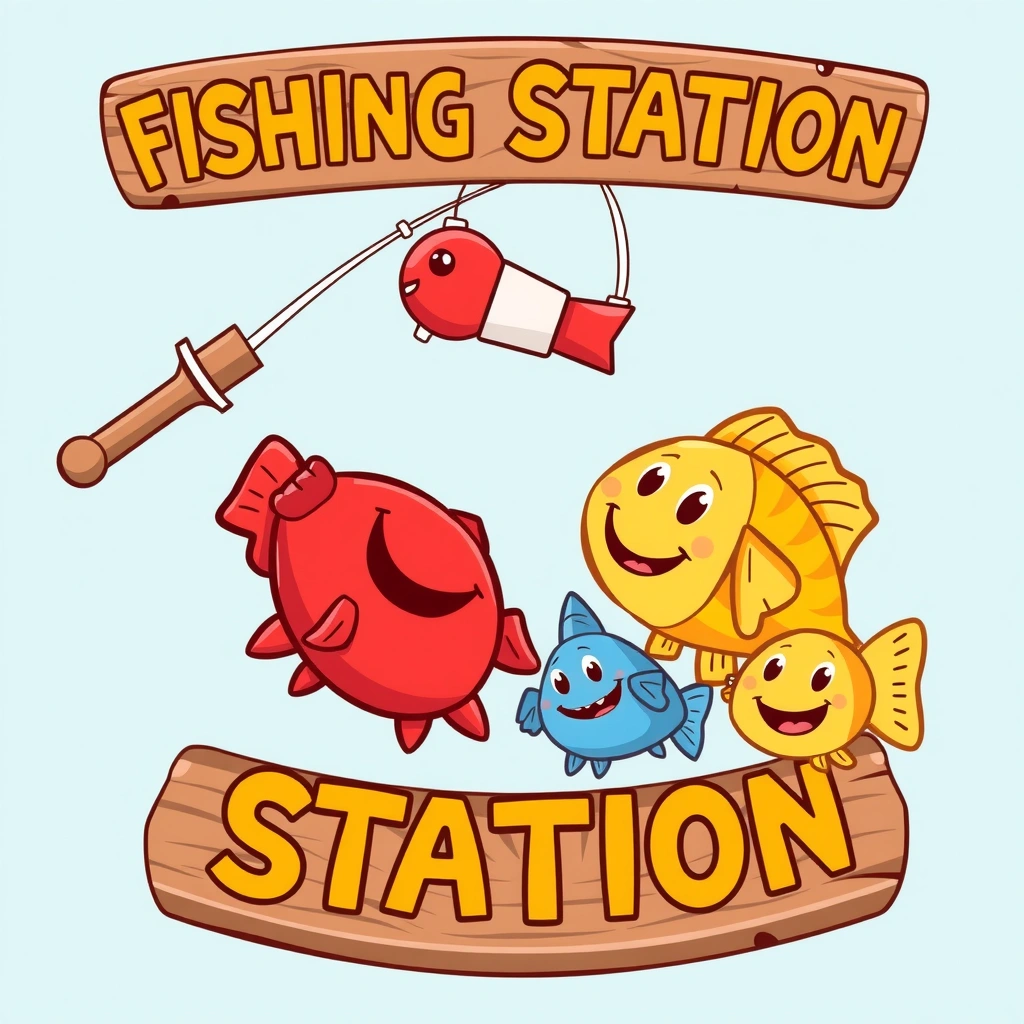Tabliczki stacji — Łowienie rybek - Materiały - Dzień Marynarza
